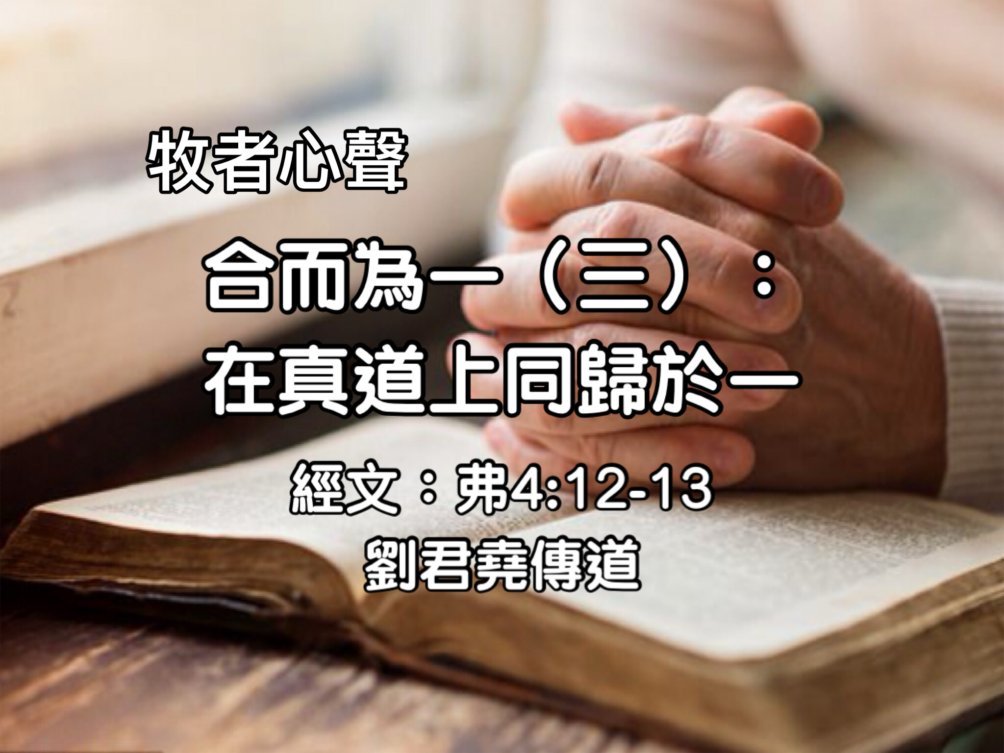 合而為一（三）: 在真道上同歸於一